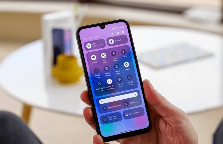 پنل تنظیمات سریع رابط کاربری One UI 6.1
