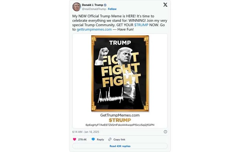 خبر میم کوین ترامپ