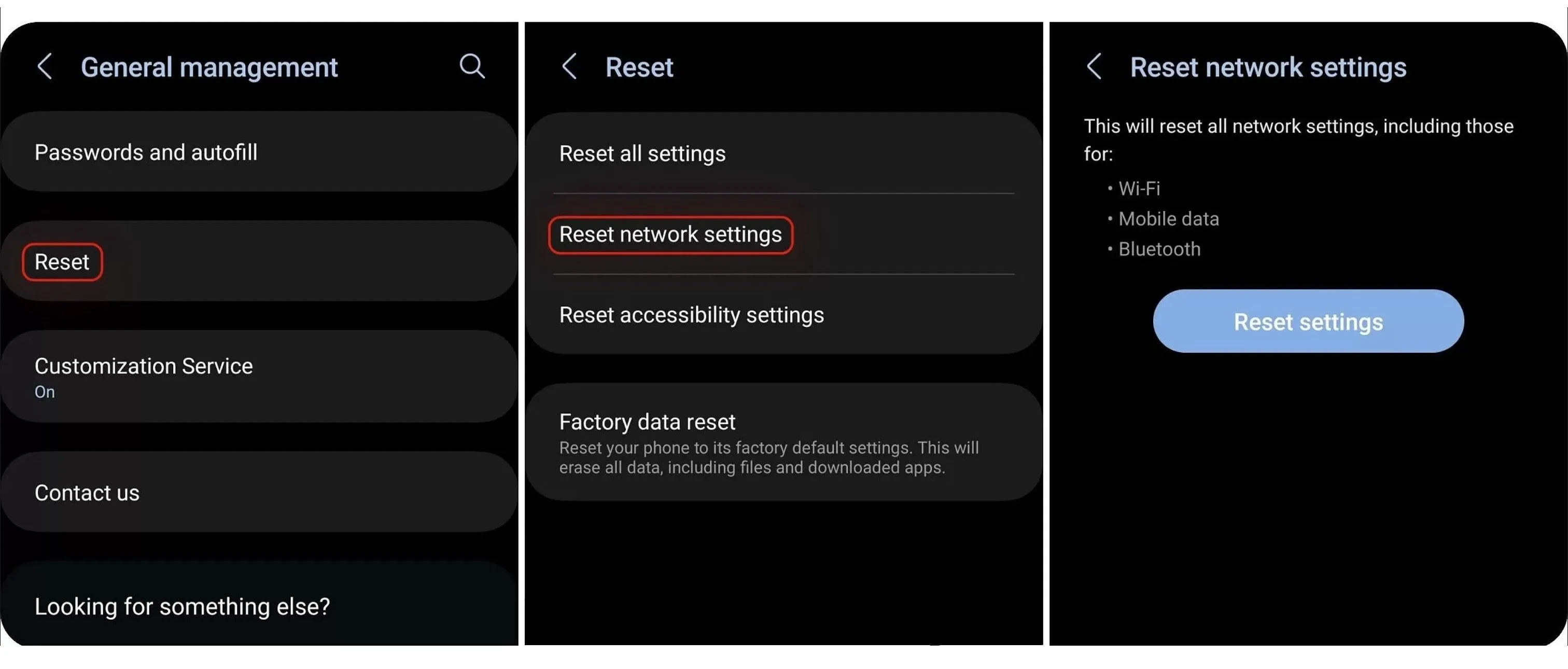 حل مشکل کپ کات در اندروید با تنظیم مجدد شبکه