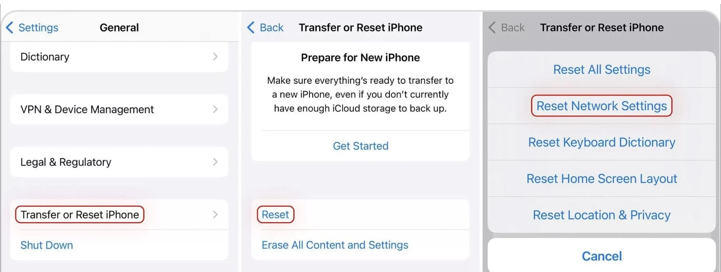 حل مشکل کپ کات در ایفون با تنظیم مجدد شبکه