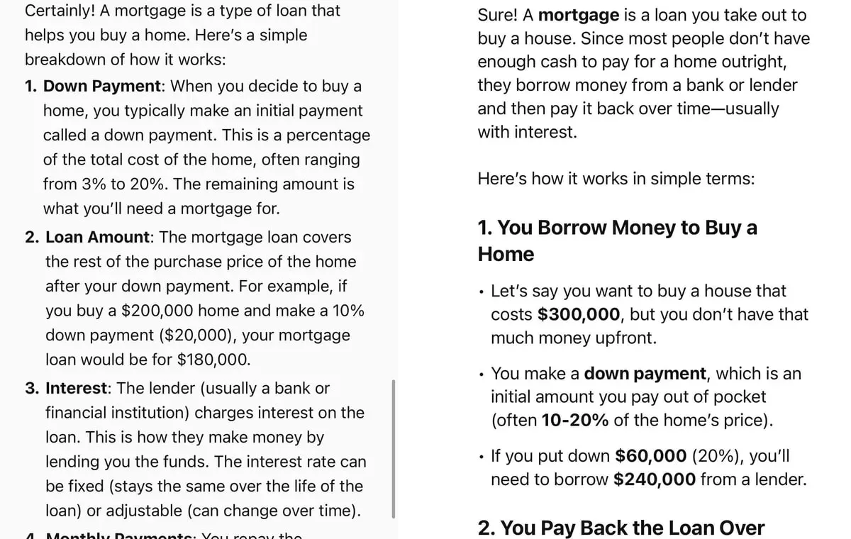 درک کارکرد وام مسکن در هوش مصنوعی Le Chat و ChatGPT