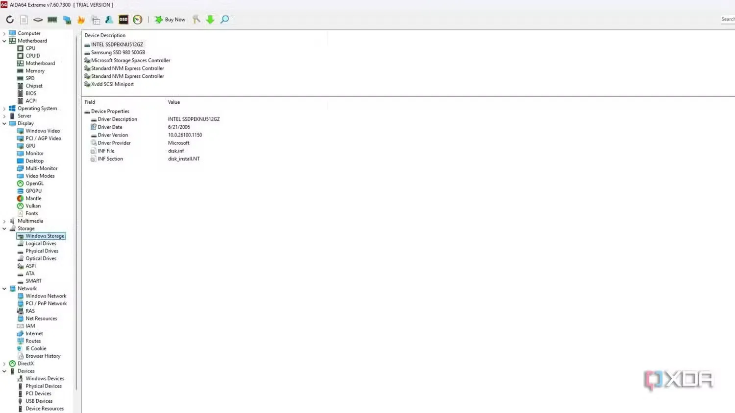  Aida64 Extreme در بررسی عمر ssd