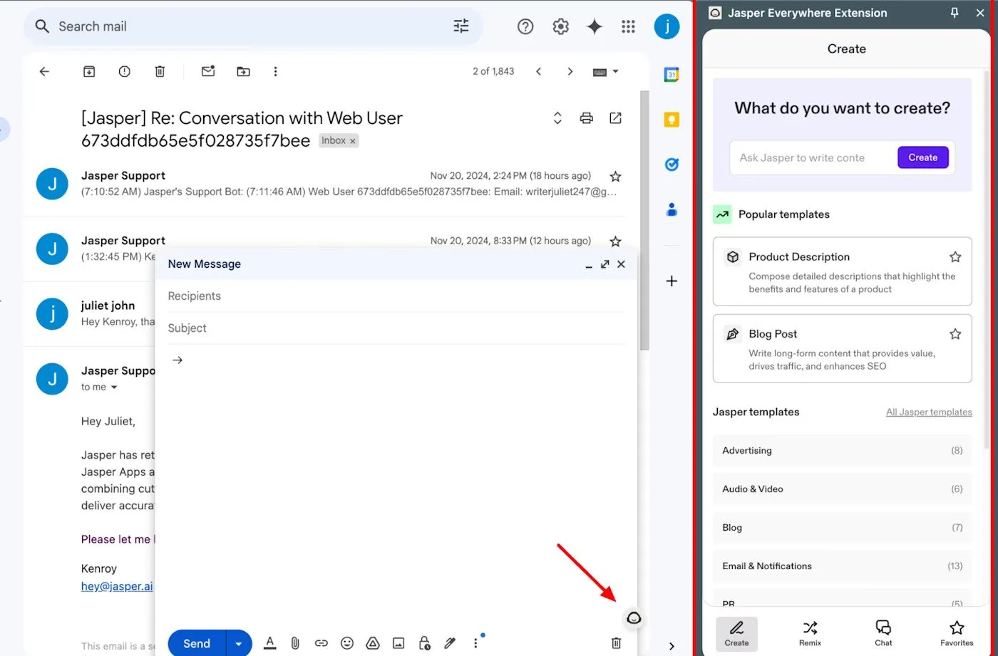 افزونه مرورگر jasper ai