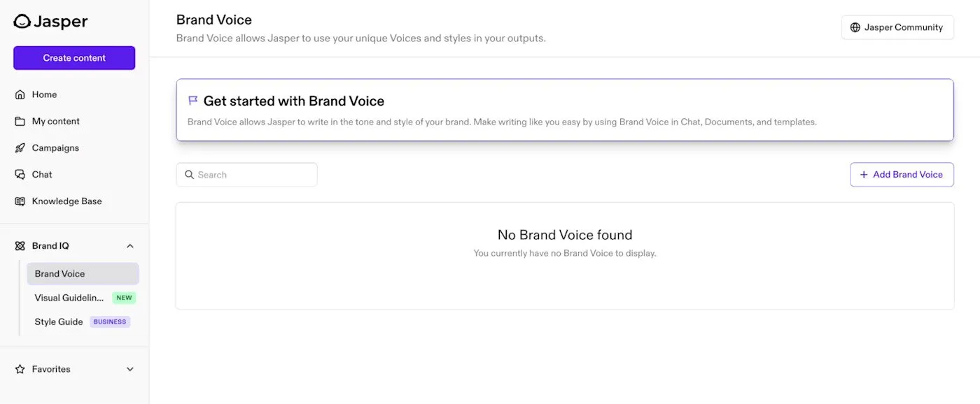 لحن برند (Brand voice) در جاسپر قابل تنظیم است