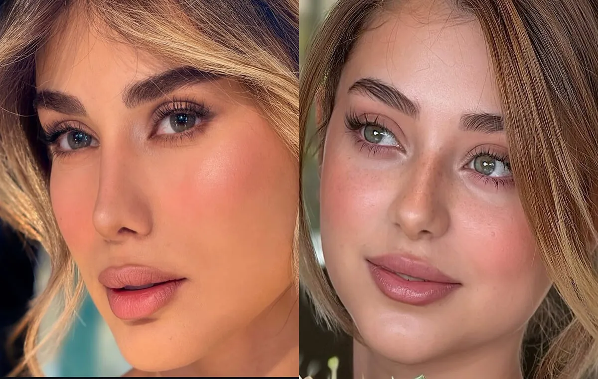 مدل آرایش صورت ملایم مجلسی با لنز رنگی