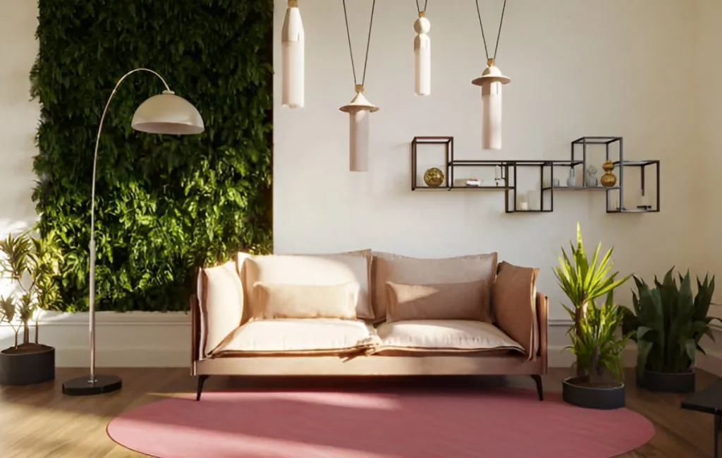 اتاق پذیرایی بیوفیلیک