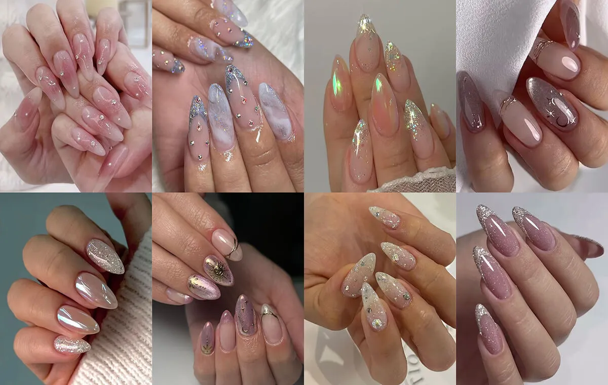 طرح ناخن بهاری شاین دار