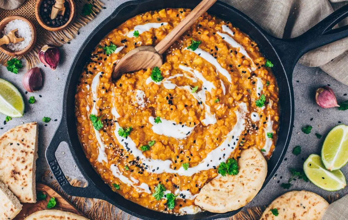 دال عدس - شام با نان ساده و سریع