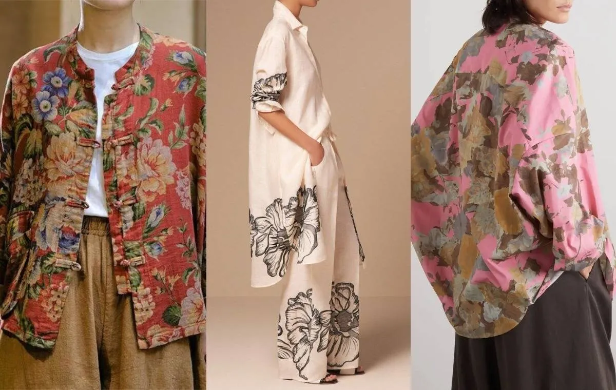 مدل مانتو با پارچه لینن گل‌دار