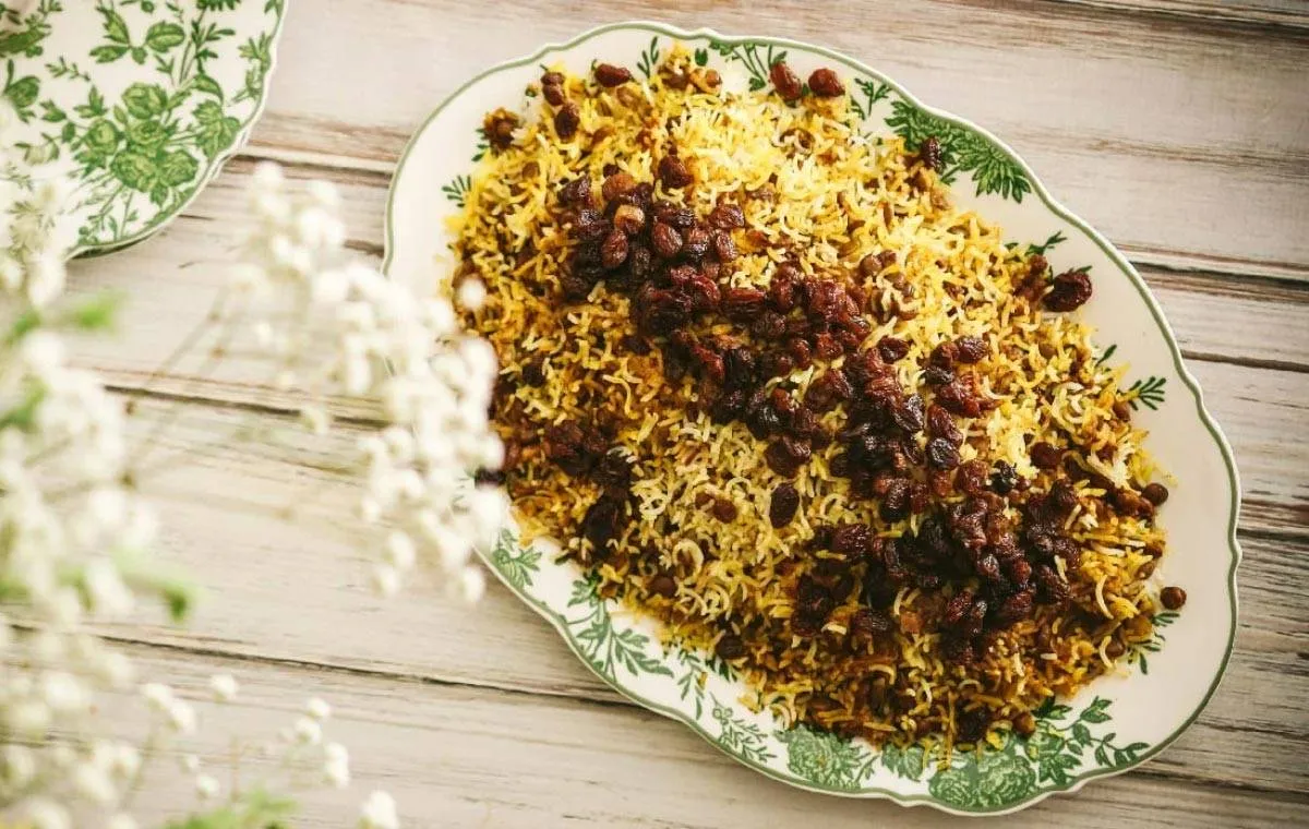 عدس پلو با گوشت چرخ کرده