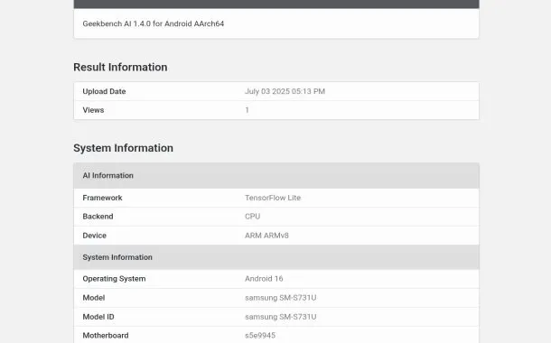 قدرتنمایی گرافیکی گلکسی S25 FE