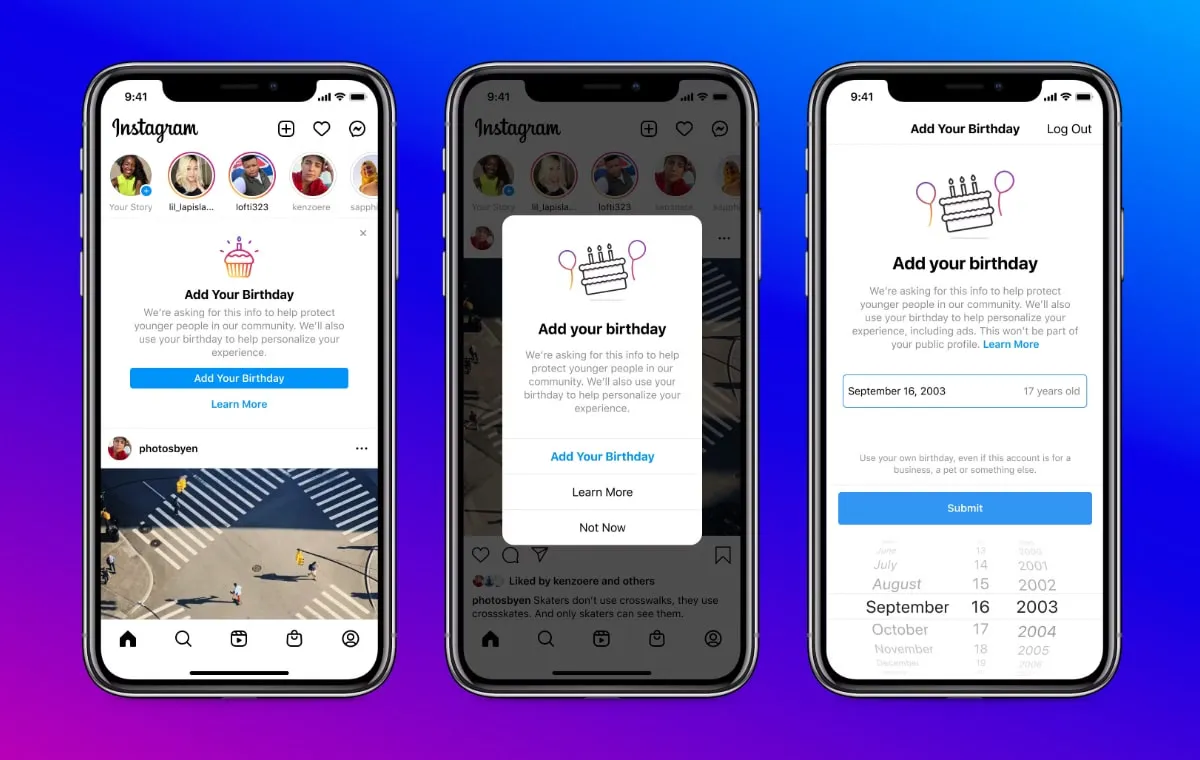 حل مشکل تاریخ تولد اینستاگرام