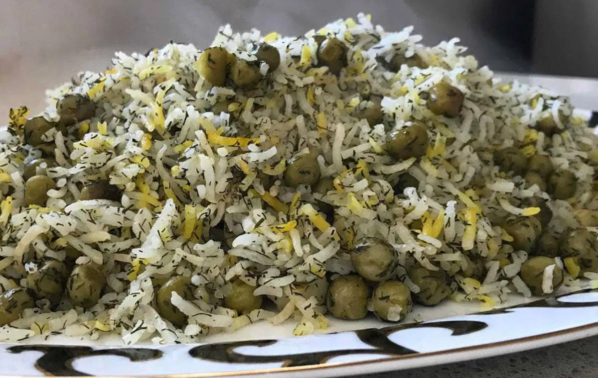 پلو نخود فرنگی ساده