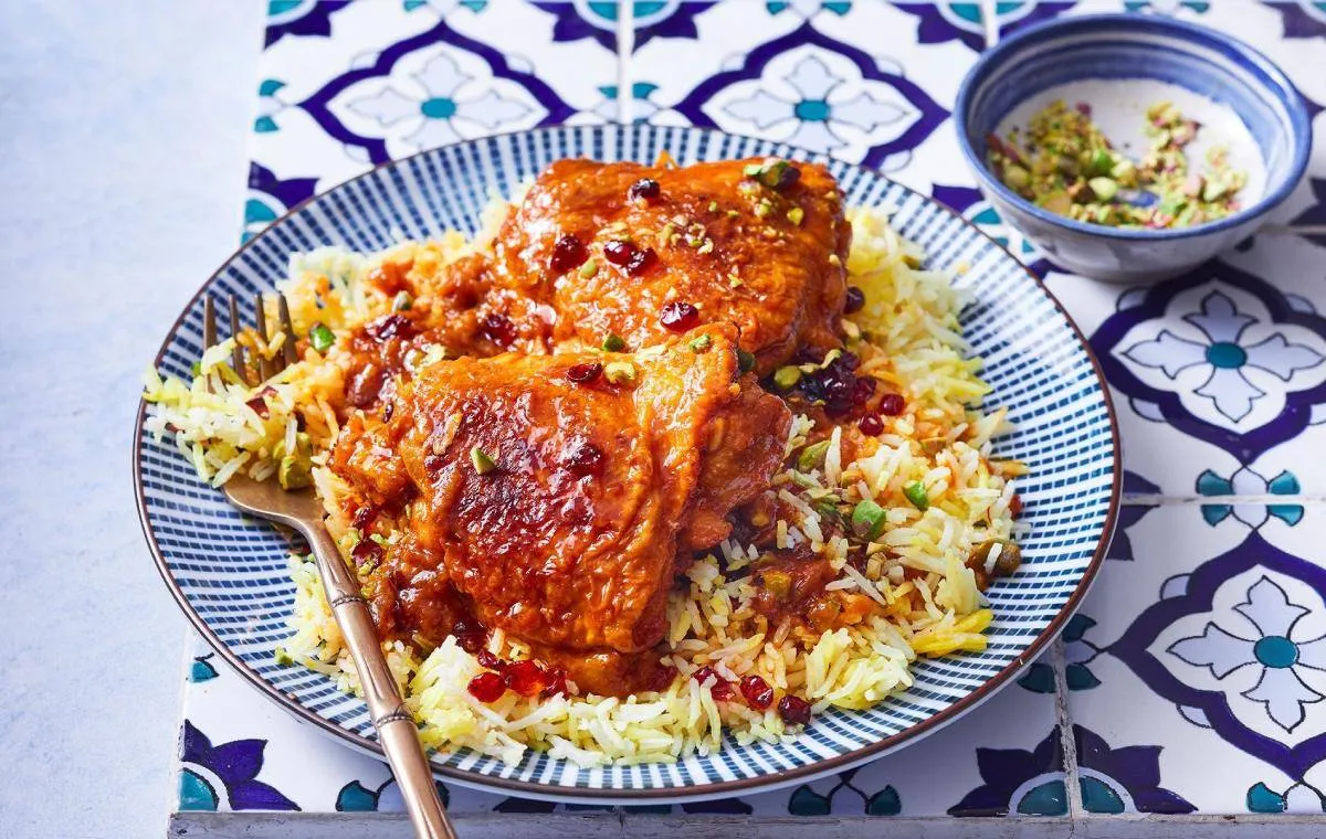زرشک پلو با مرغ - غذای برنجی برای شام