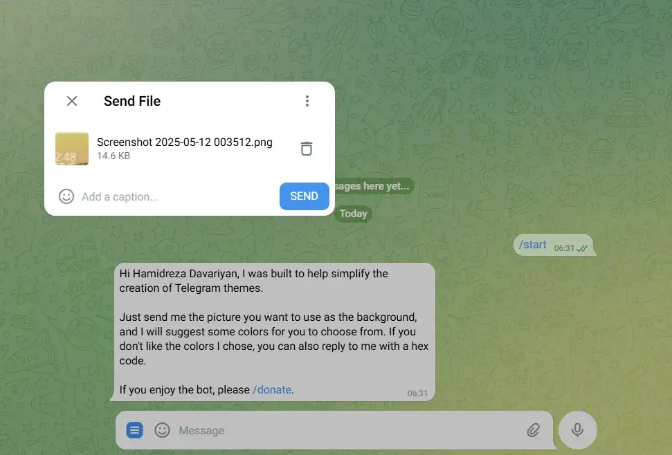 ربات ساخت تم تلگرام