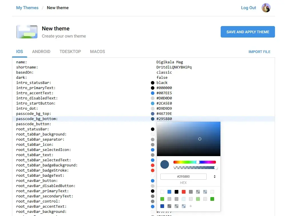 ساخت Theme Telegram تحت وب