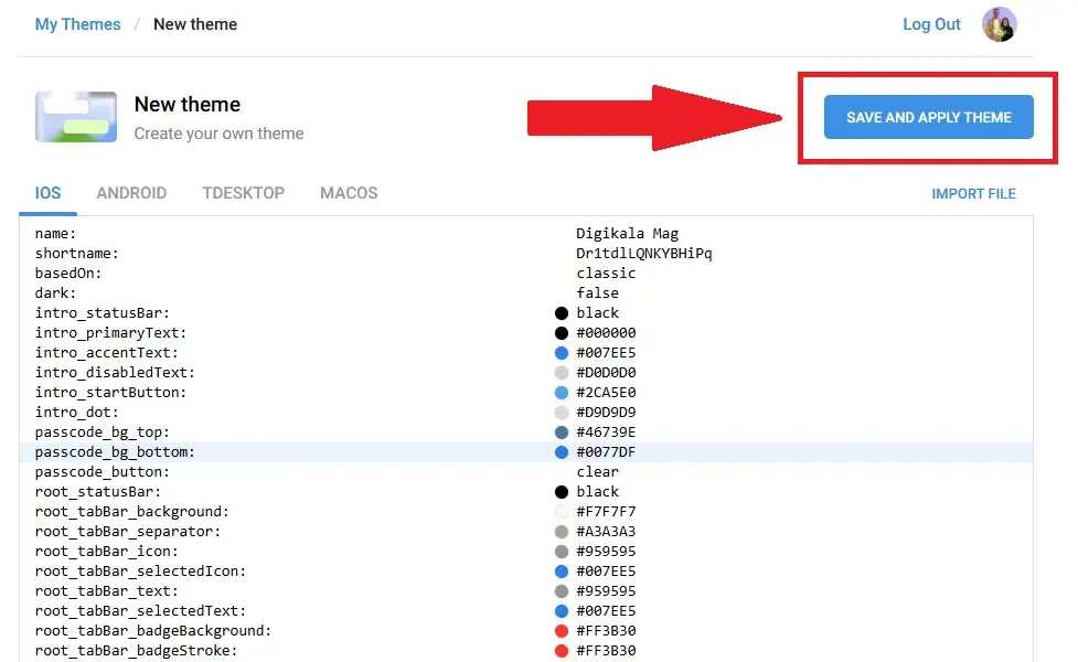 تم تلگرام ایفون