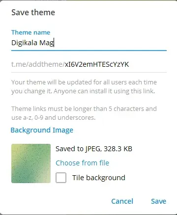 ساخت تم تلگرام دسکتاپ