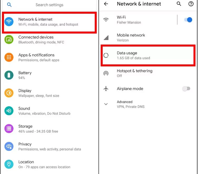 مدیریت مصرف داده xiaomi