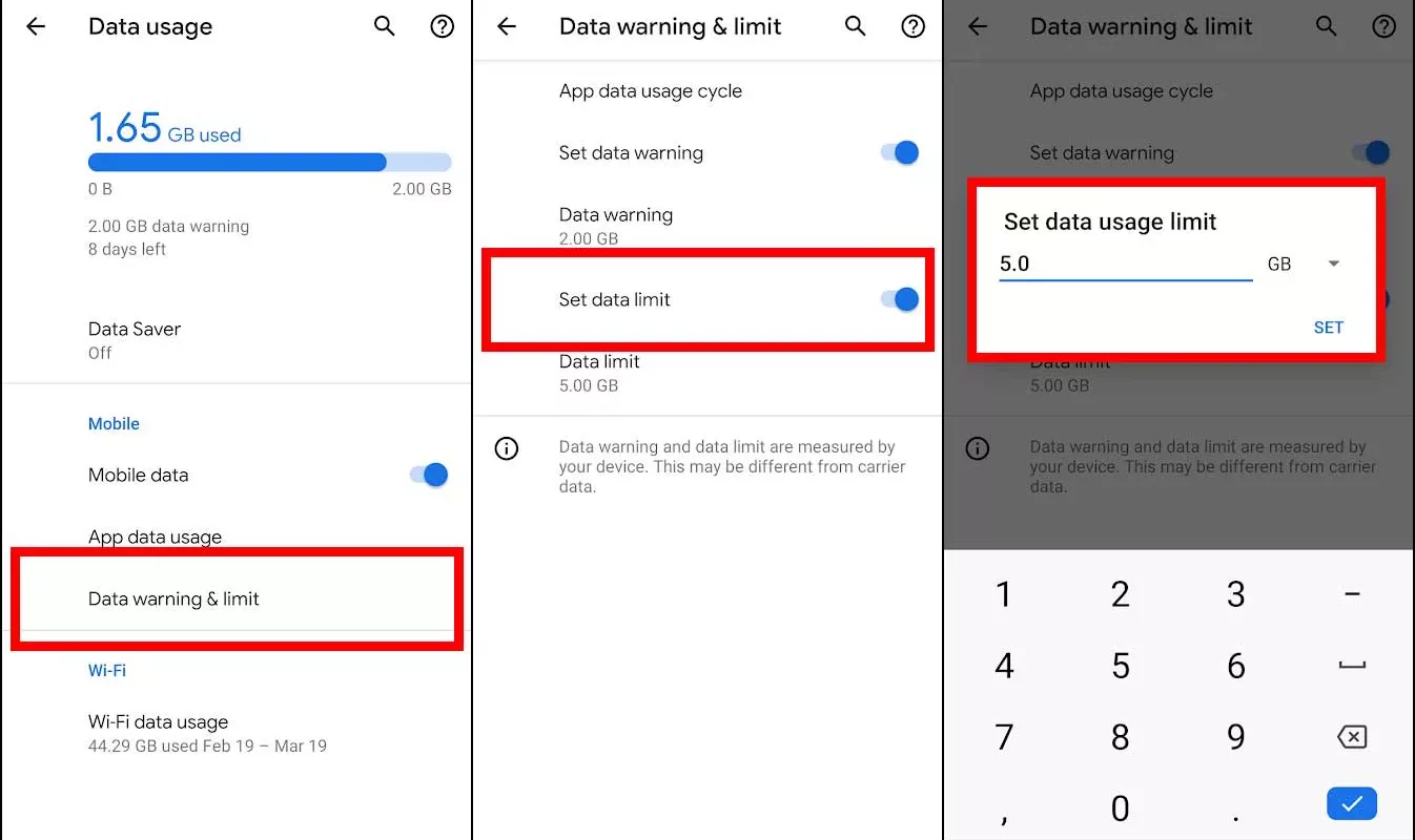 مدیریت مصرف داده در شیائومی