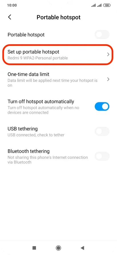 Hotspot شیائومی کجاست