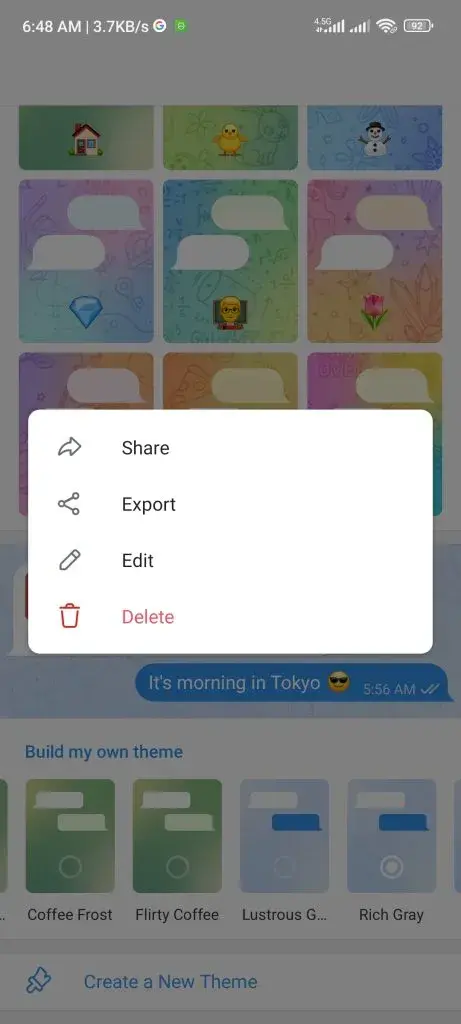 ذخیره Theme در Telegram