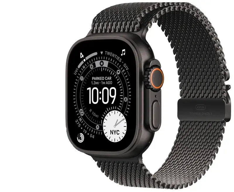 ساعت هوشمند 49 میلی متری اپل مدل Ultra 3 Black Titanium Case با بند Titanium Milanese