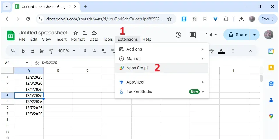 تبدیل میلادی به شمسی در گوگل شیت
