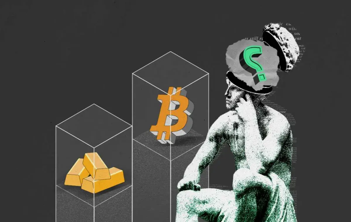 مقایسه بازدهی قیمت بیت‌کوین و طلا