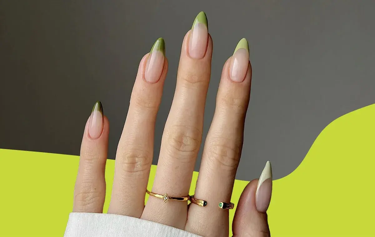 انواع مدل ناخن سبز ماچا