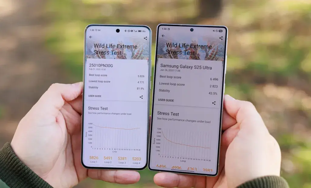 طراحی و کیفیت ساخت گلکسی S25 اولترا در مقایسه با شیائومی 15 اولترا