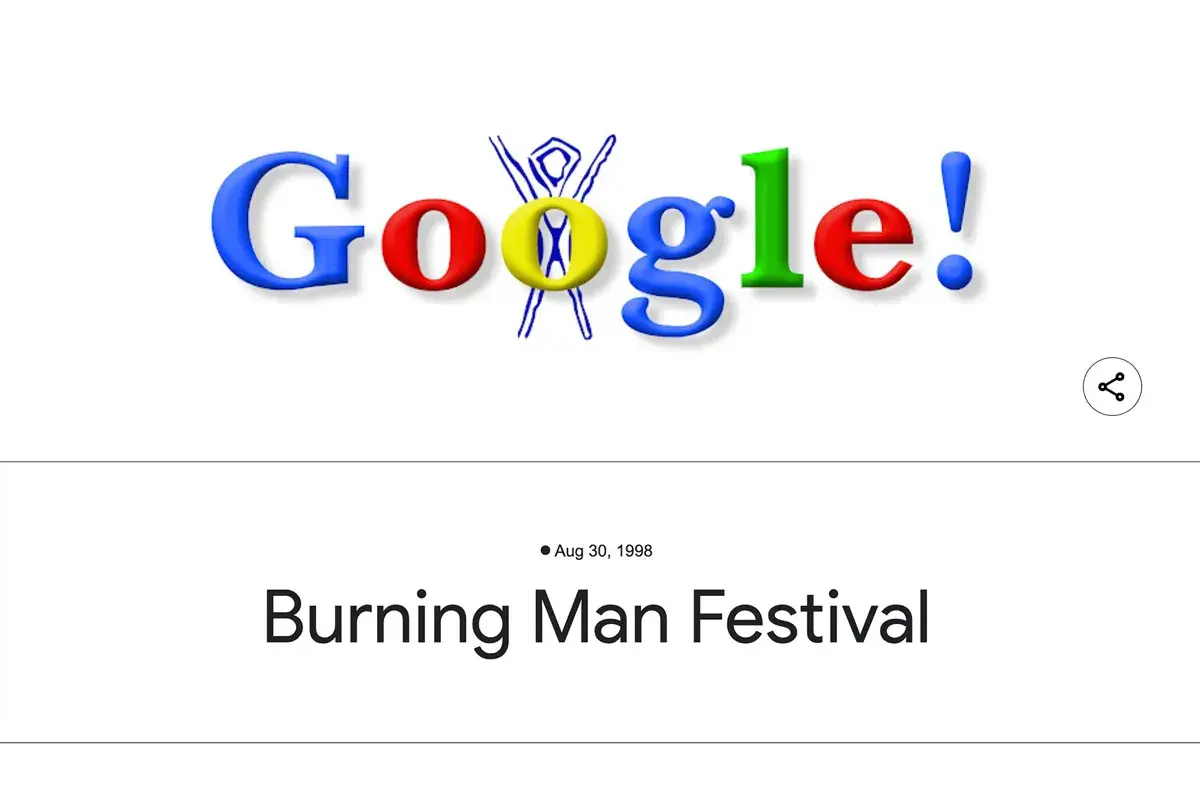 لوگوی برنینگ من گوگل؛ نخستین گوگل دودل