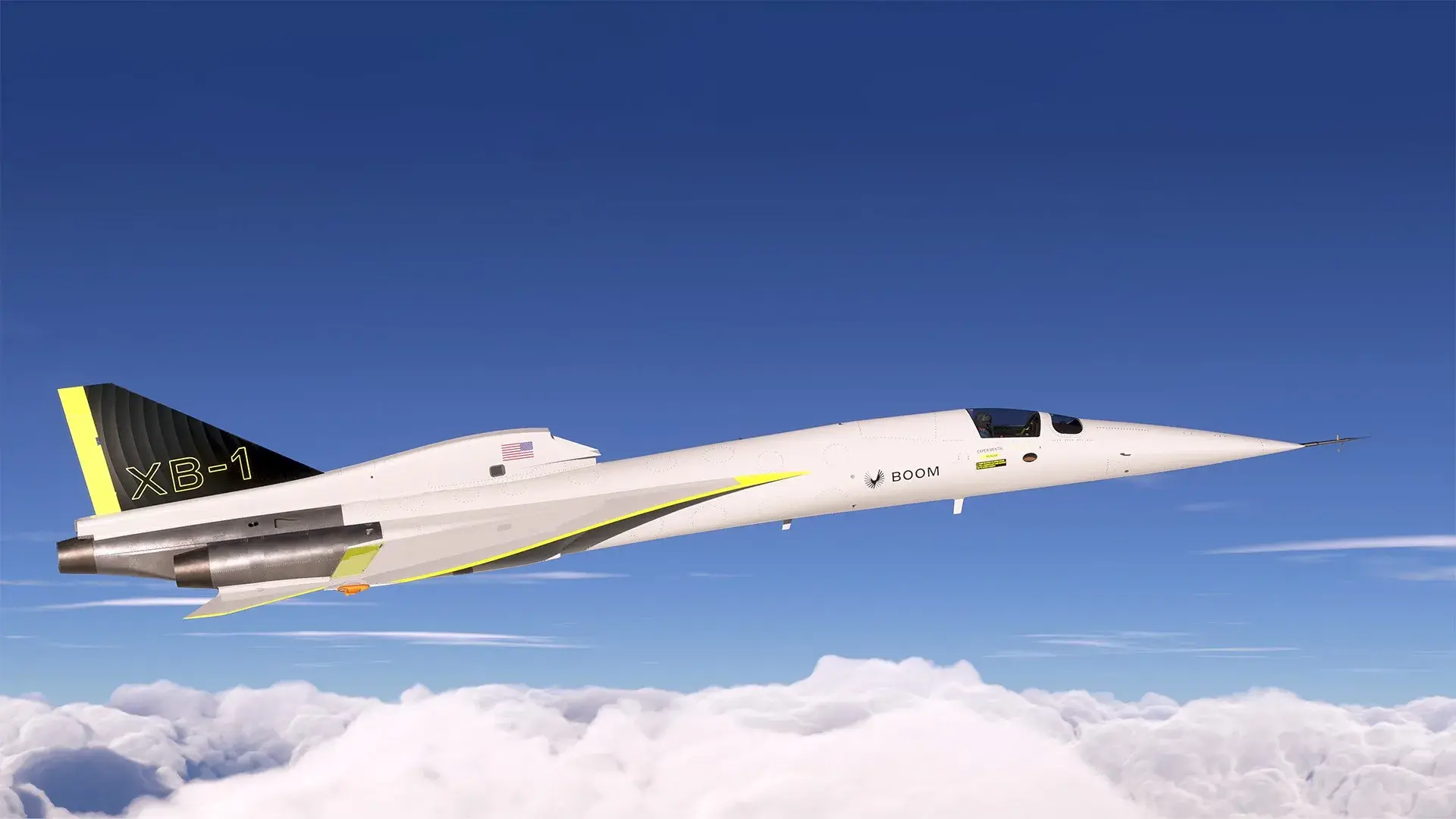 هواپیمای Boom Supersonic XB-1 در شبیه‌ساز پرواز مایکروسافت