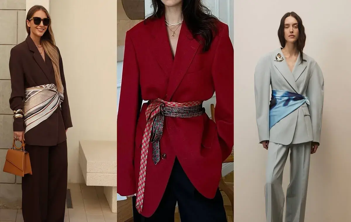 استایل شیک و نیمه‌رسمی با اسکارف