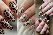 مدل ناخن پاییزی طرح پلنگی پاییزی (لئوپارد)