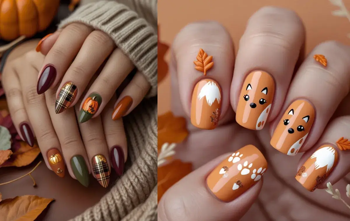 مدل ناخن پاییزی فانتزی