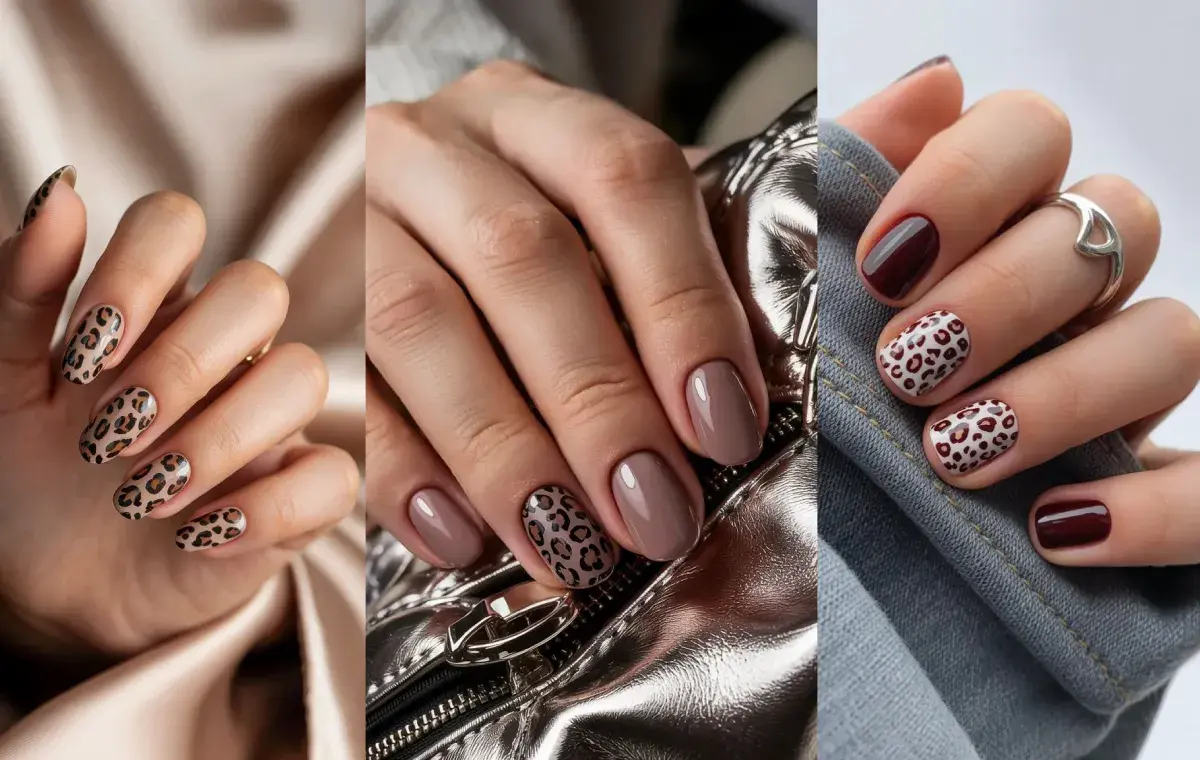 مدل ناخن پاییزی پلنگی