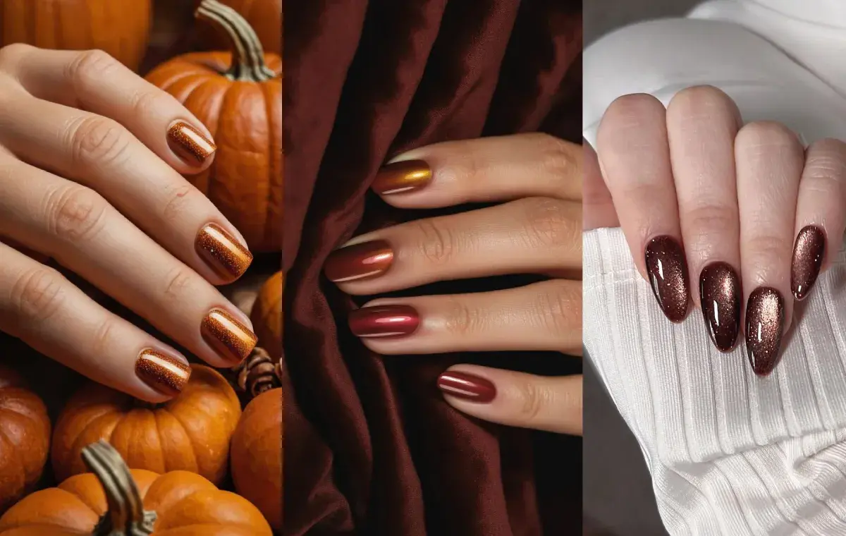 مدل ناخن پاییزی شاین