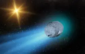 طرحی گرافیکی از دنباله‌دار اطلس