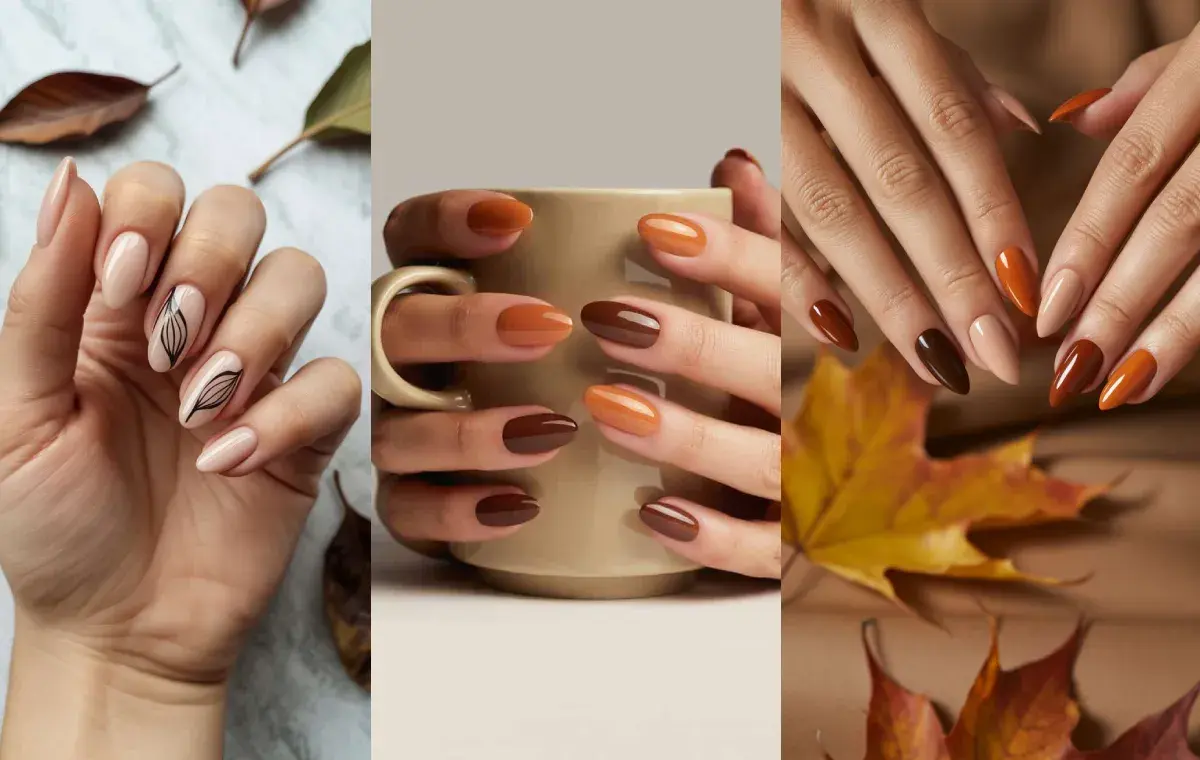 طرح ناخن پاییزی مینیمالیست