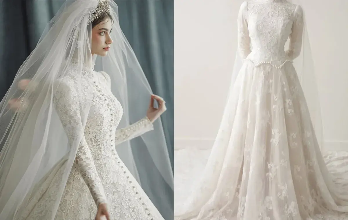  لباس عروس پرنسسی اروپایی