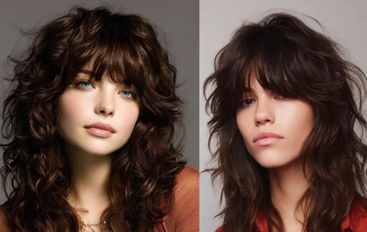 مدل مو ولف کات بلند با چتری