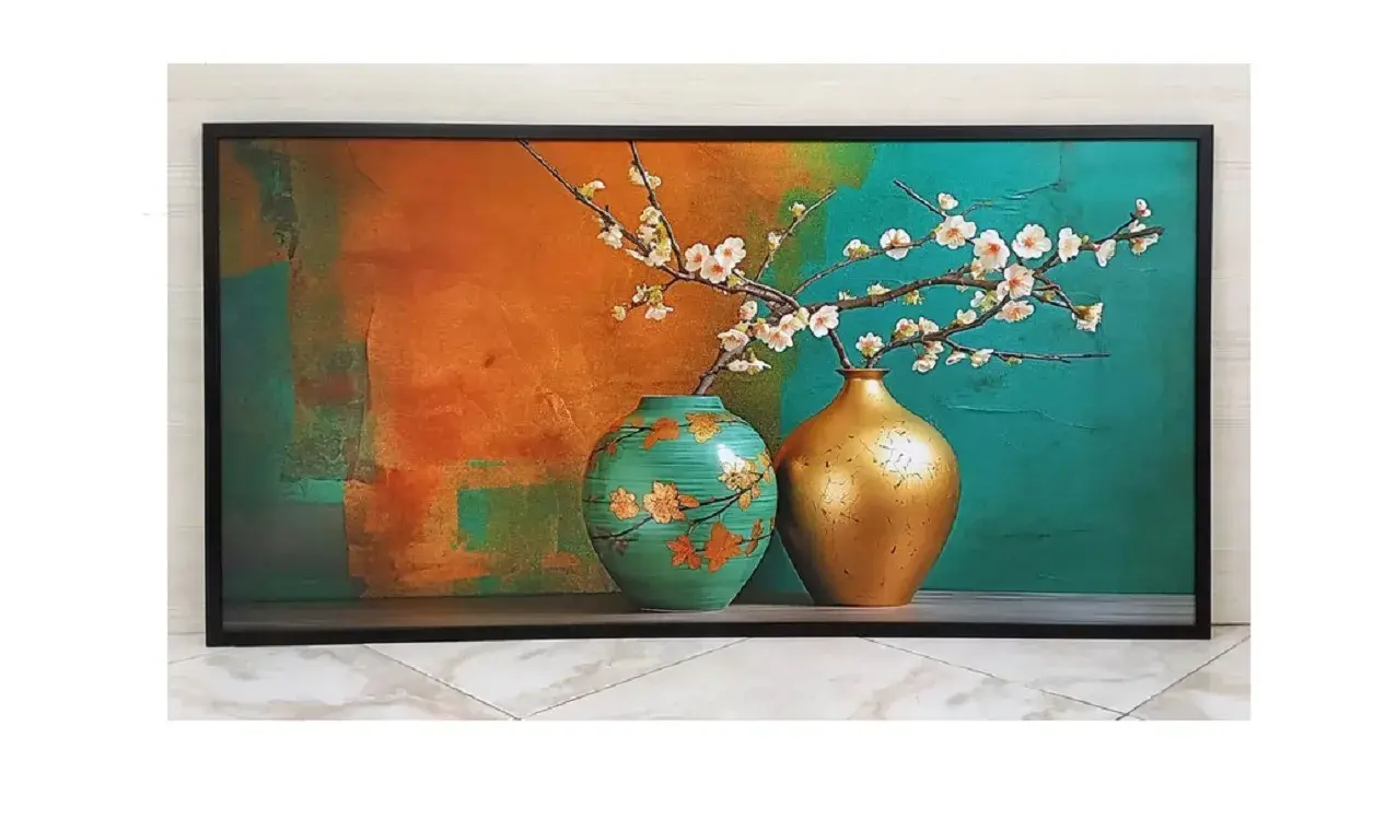 تابلو مدل دکوراتیو مدرن طرح گل و کوزه