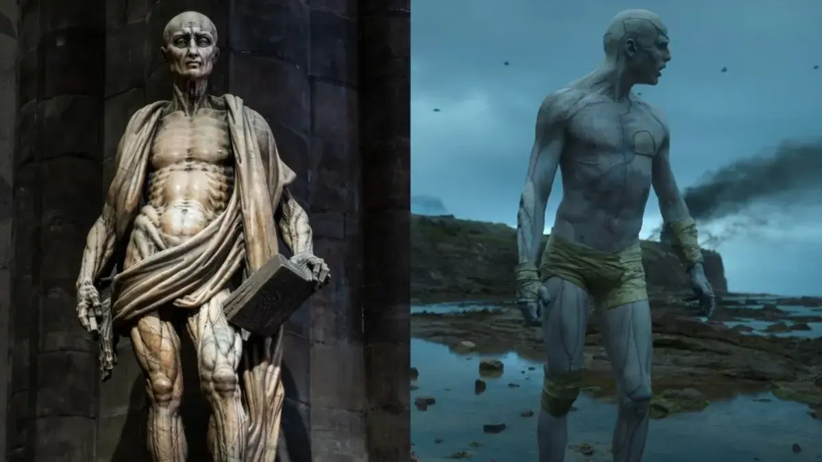 جیکوب الوردی در نقش هیولای فرانکنشتاین - مجسمه‌ی قدیس بارتولومئو 