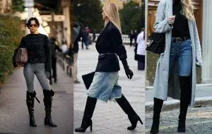 استایل با بوت بلند مشکی؛ ترند پاییزی و زمستان ۱۴۰۴