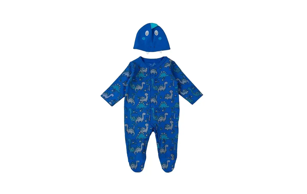 ست سرهمی و کلاه نوزادی فیورلا مدل دایناسور