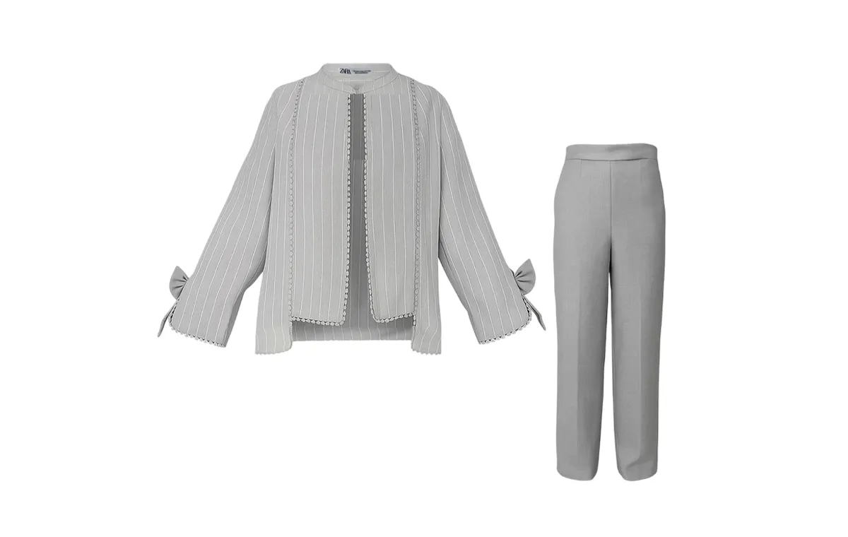 مانتو و شلوار زنانه مدل آستین پاپیون