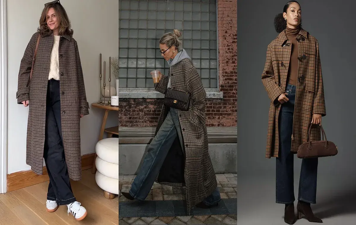 مدل پالتو چهارخانه ریز جدید