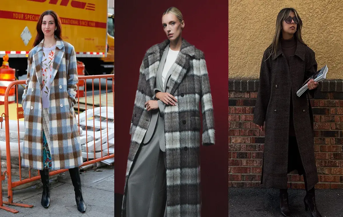 مدل پالتو چهارخانه بلند