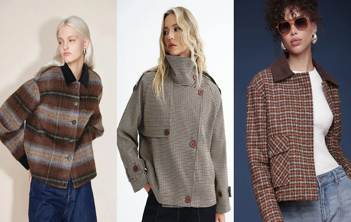 مدل پالتو چهارخانه کوتاه